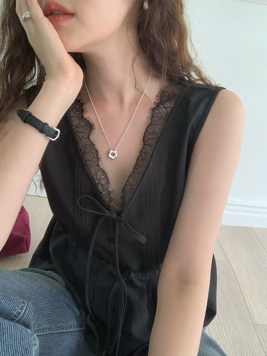 Korean APM Collection Lace Black Top (Instock)