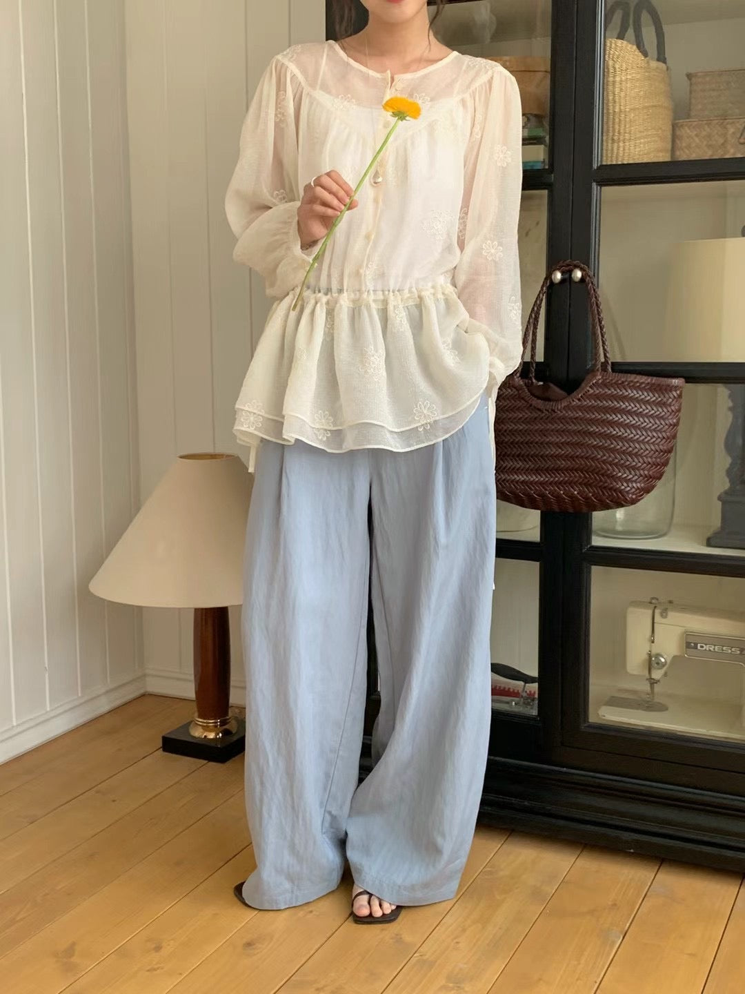 Korean APM Collection Beige Blouse (Instock)