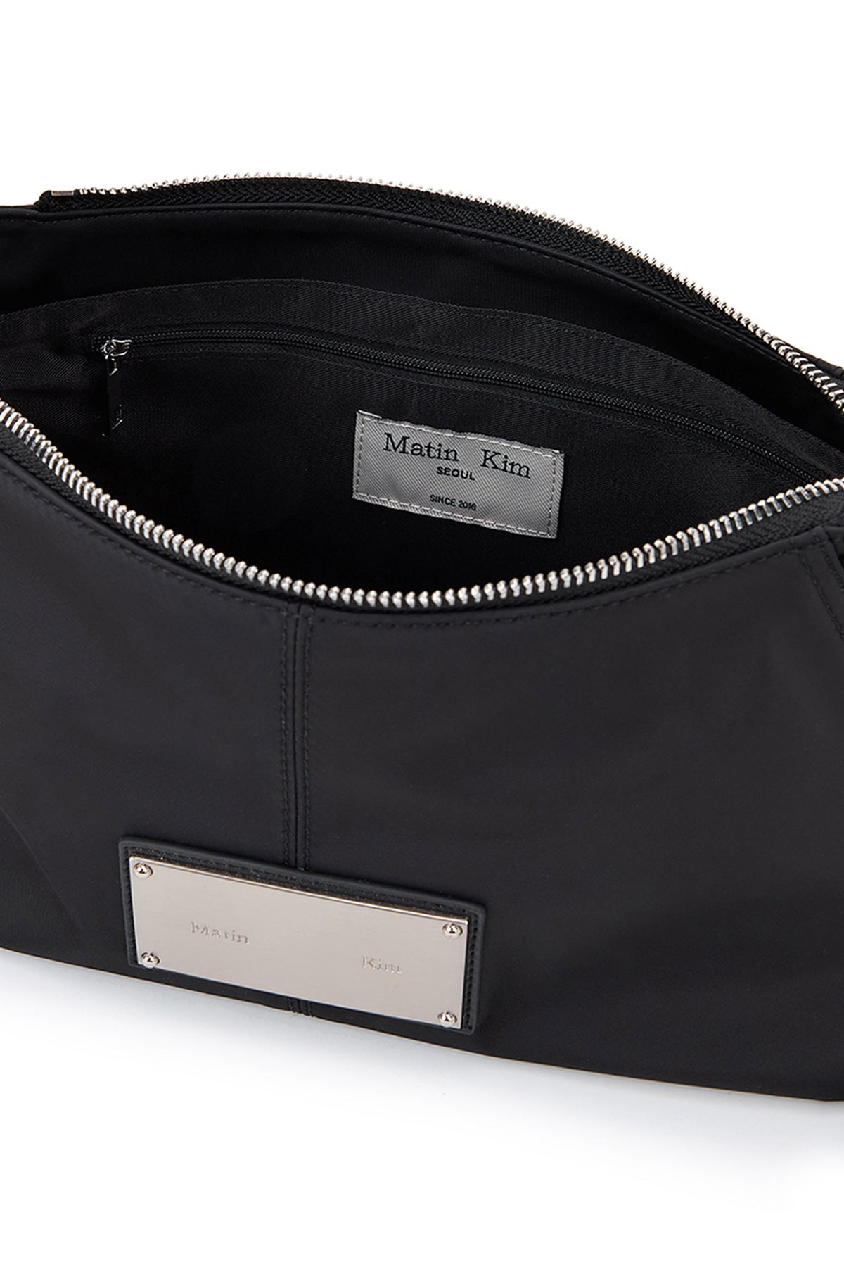 Matin Kim SIDE ZIPPER FABRIC TWO WAY BAG IN BLACK (instock)