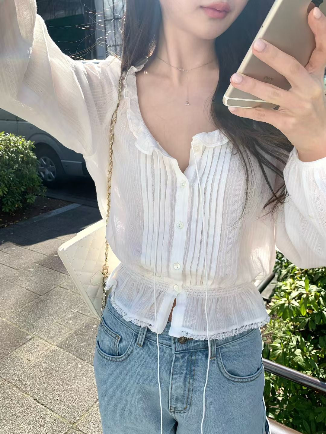 Korean APM Collection Vegetable White Blouse (Instock)