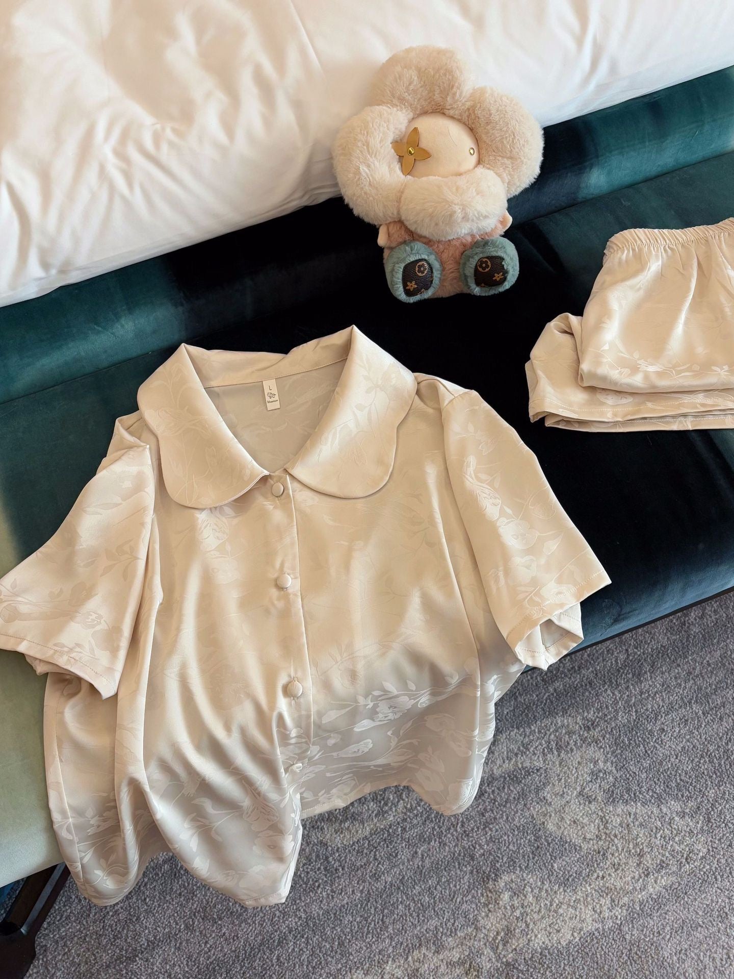 Kelly Designs Clasic Pajama Set – Short Sleeve & Long/Short Pants 3pcs Set (Instock)