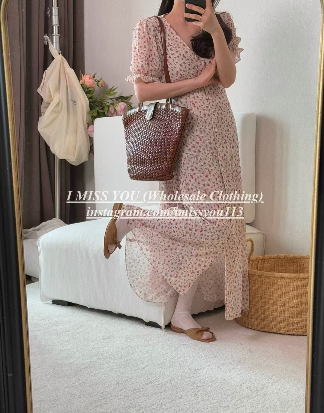 Korean APM Collection I Miss You Red Flower Dress (Instock)