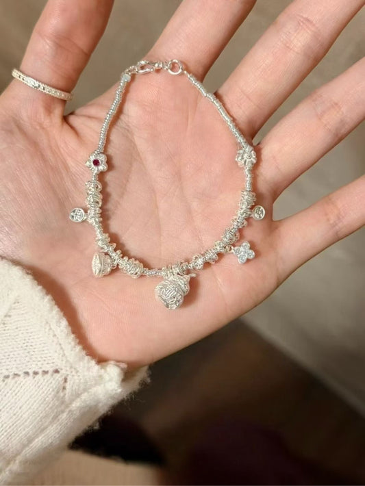 Kelly Designs Sterling Silver Vintage Charm Bracelet – Handmade Style (Instock)