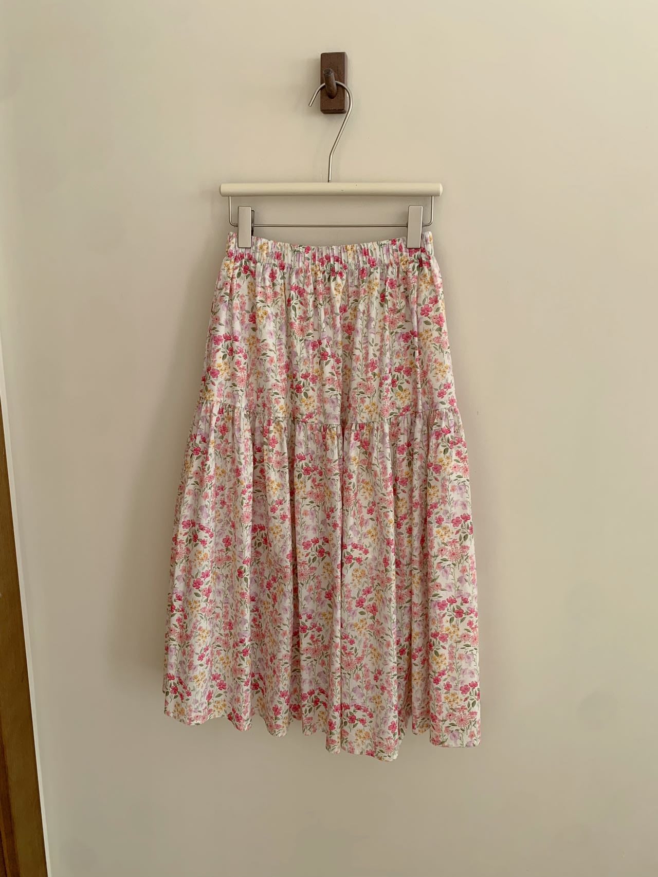 Kelly Designs Combed Cotton Printed Pink Skirt (Instock)