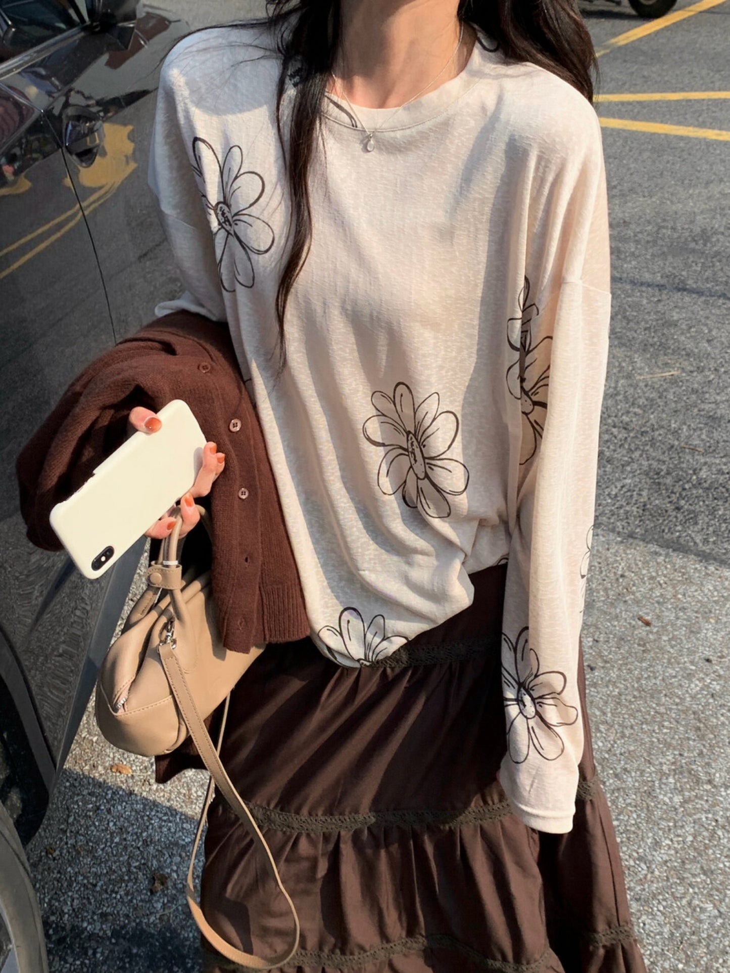 Kelly Designs Casual Graphic Sun Shirt – Flowers Long Sleeve (Instock)