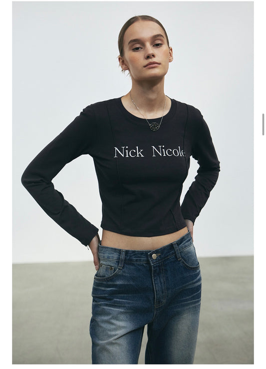 Korean Collection Nick Nicole Crop Top_Charcoal (Instock)