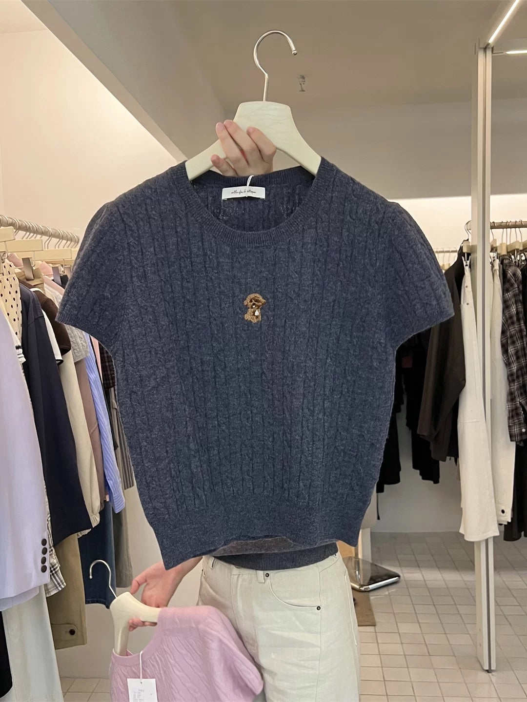 Kelly Designs Multiple Colors 100% Wool Embroidered Puppy Tops (Instock)