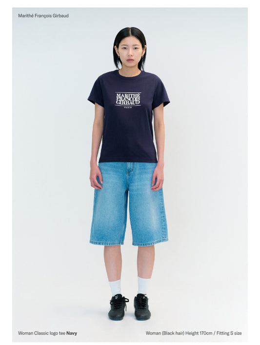 Marithe W CLASSIC LOGO TEE Navy (Instock)