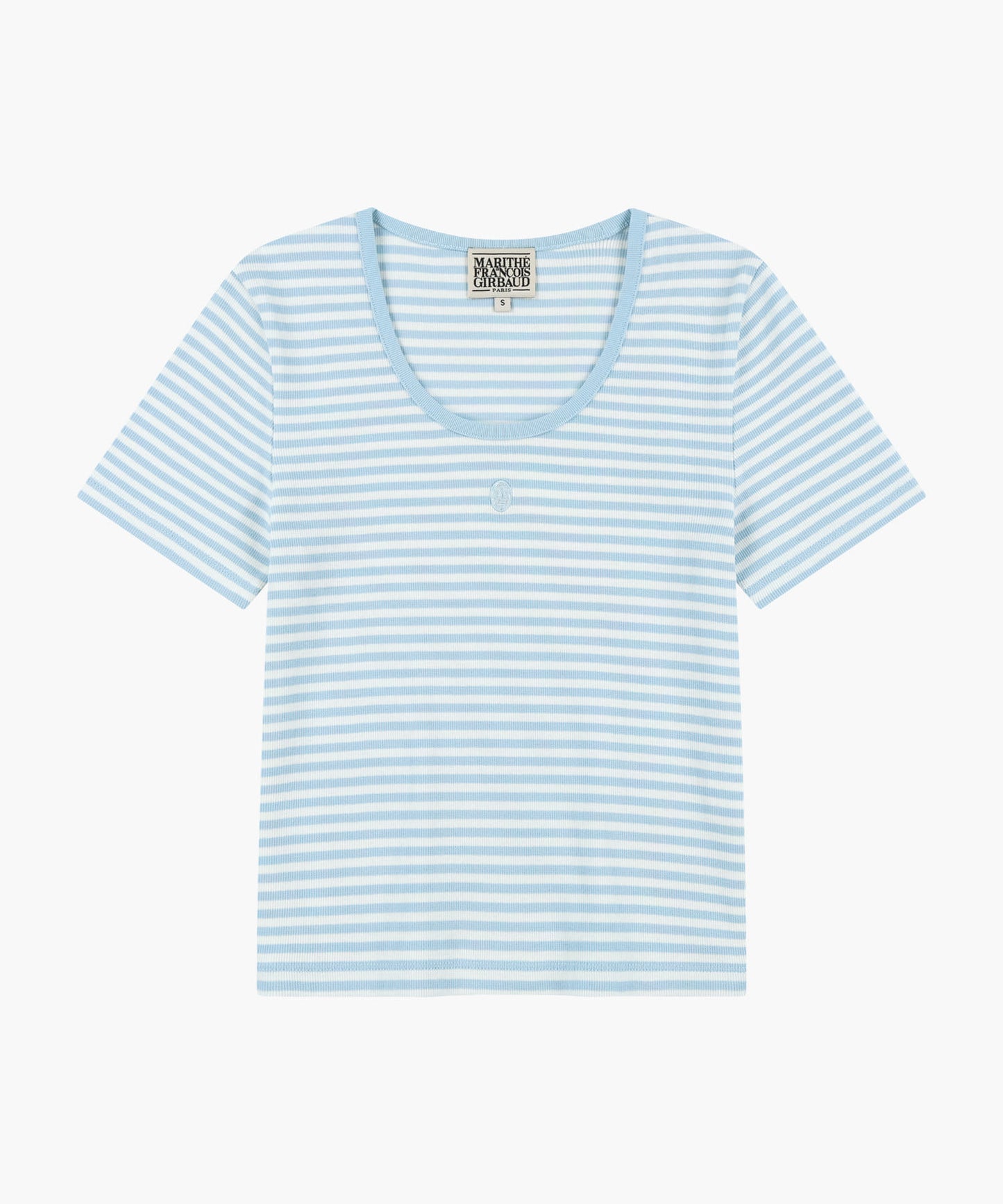 Marithe W DEEP NECK RINGER TEE Sky Blue (Instock)