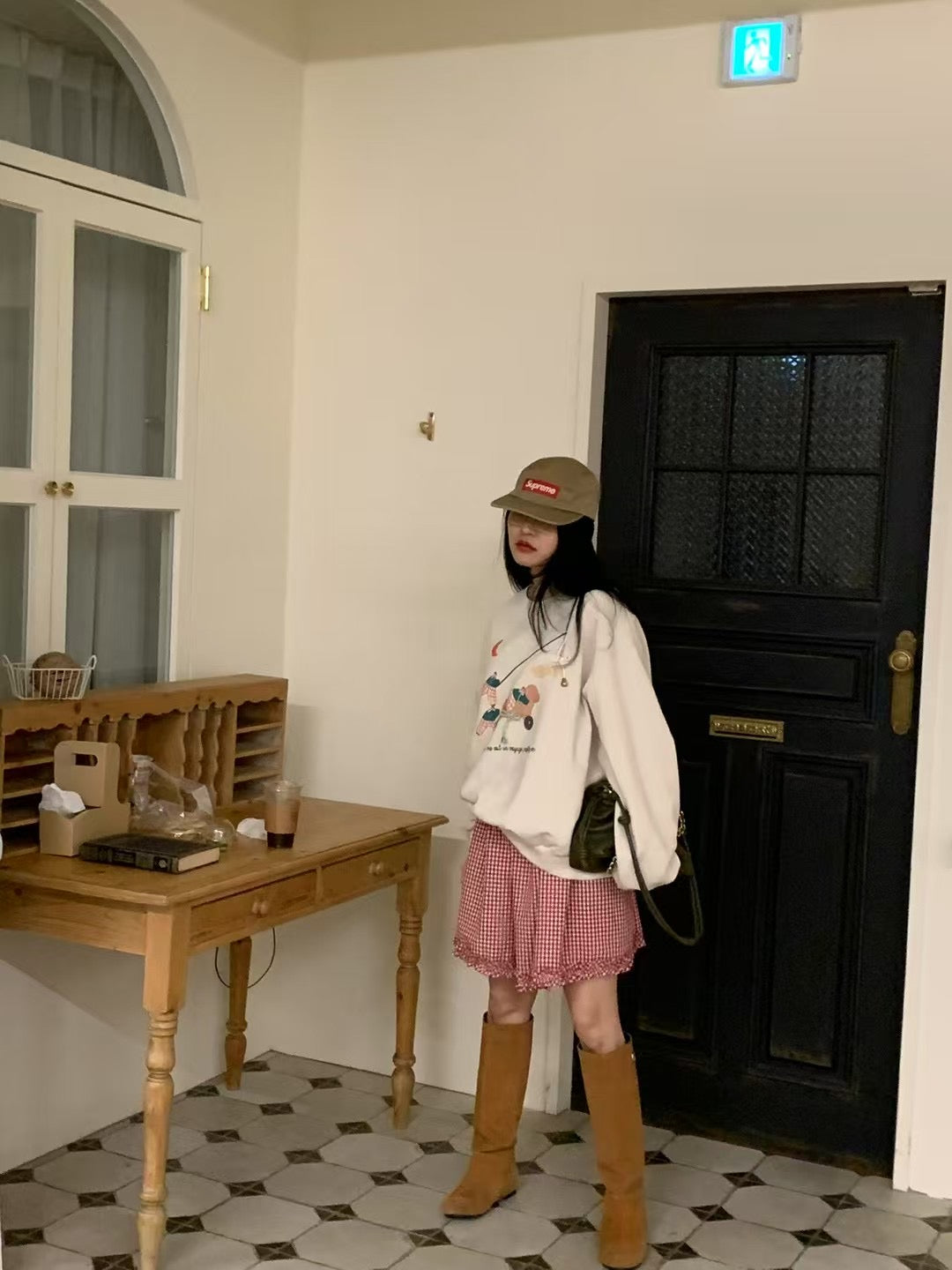 Korean APM Collection Cartoon Beige Spring Sweatshirt (Instock)