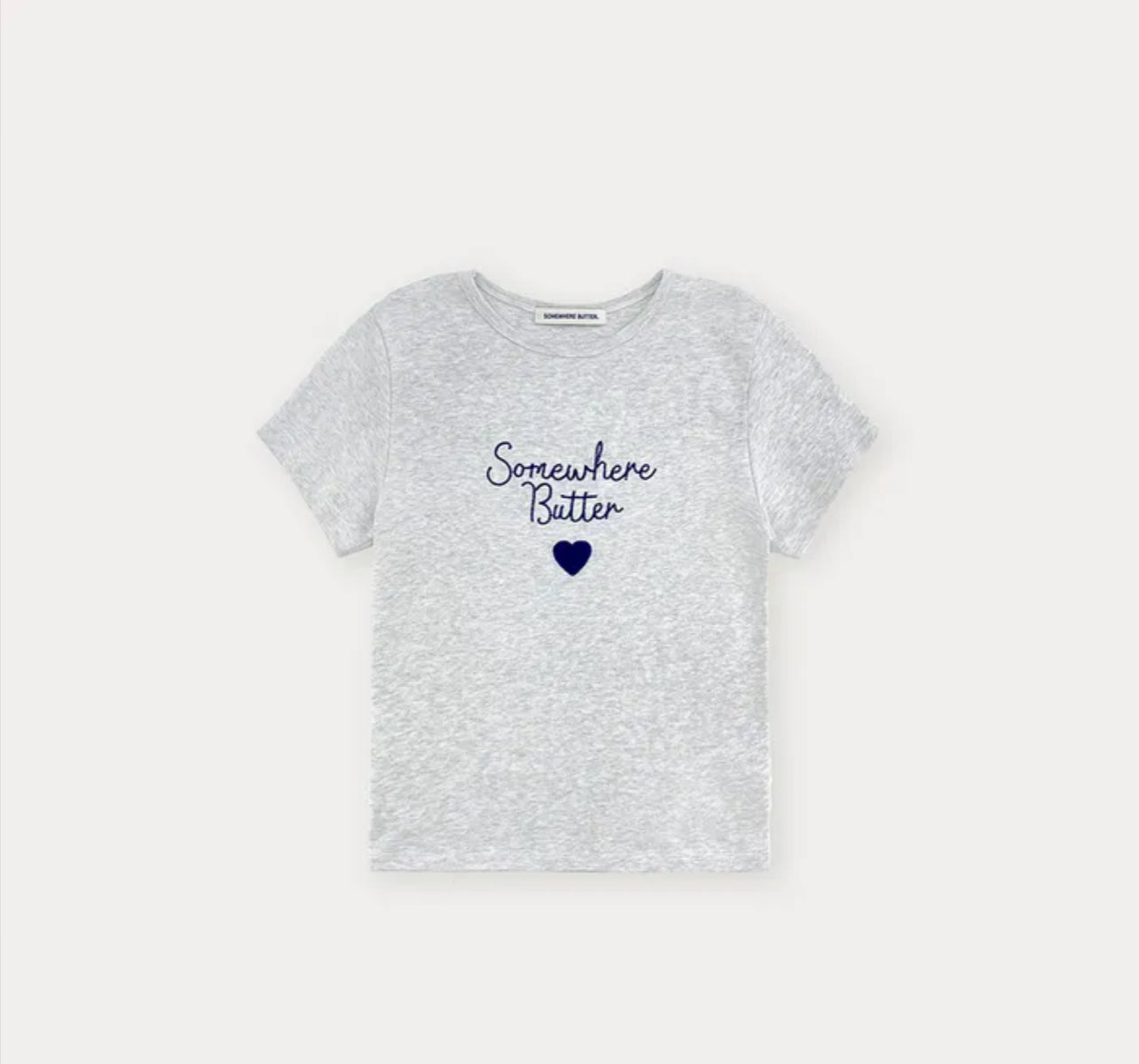 Korean Brand Boucle Heart Logo Top-White Melange (Instock)