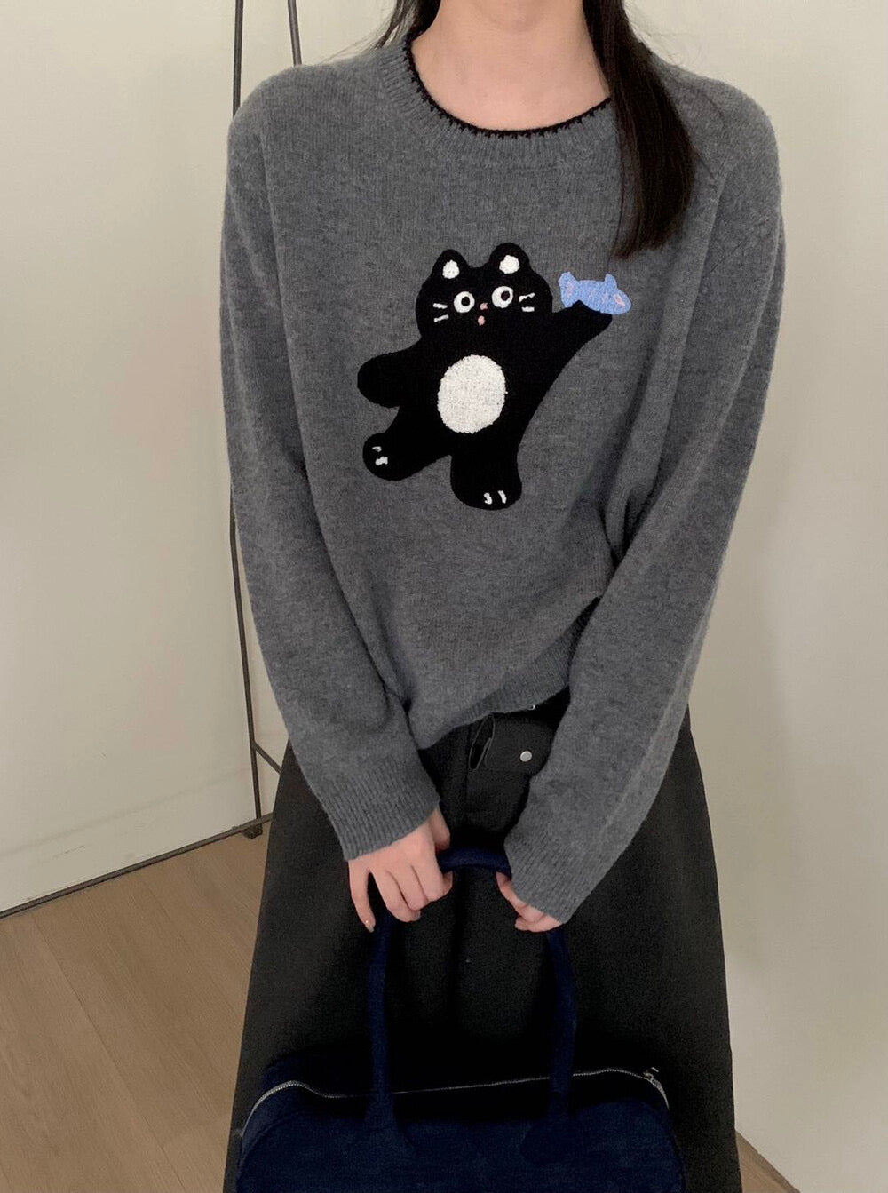 Kelly Designs 100% Wool Cat Knit Sweater (2 Colors) - (Instock)