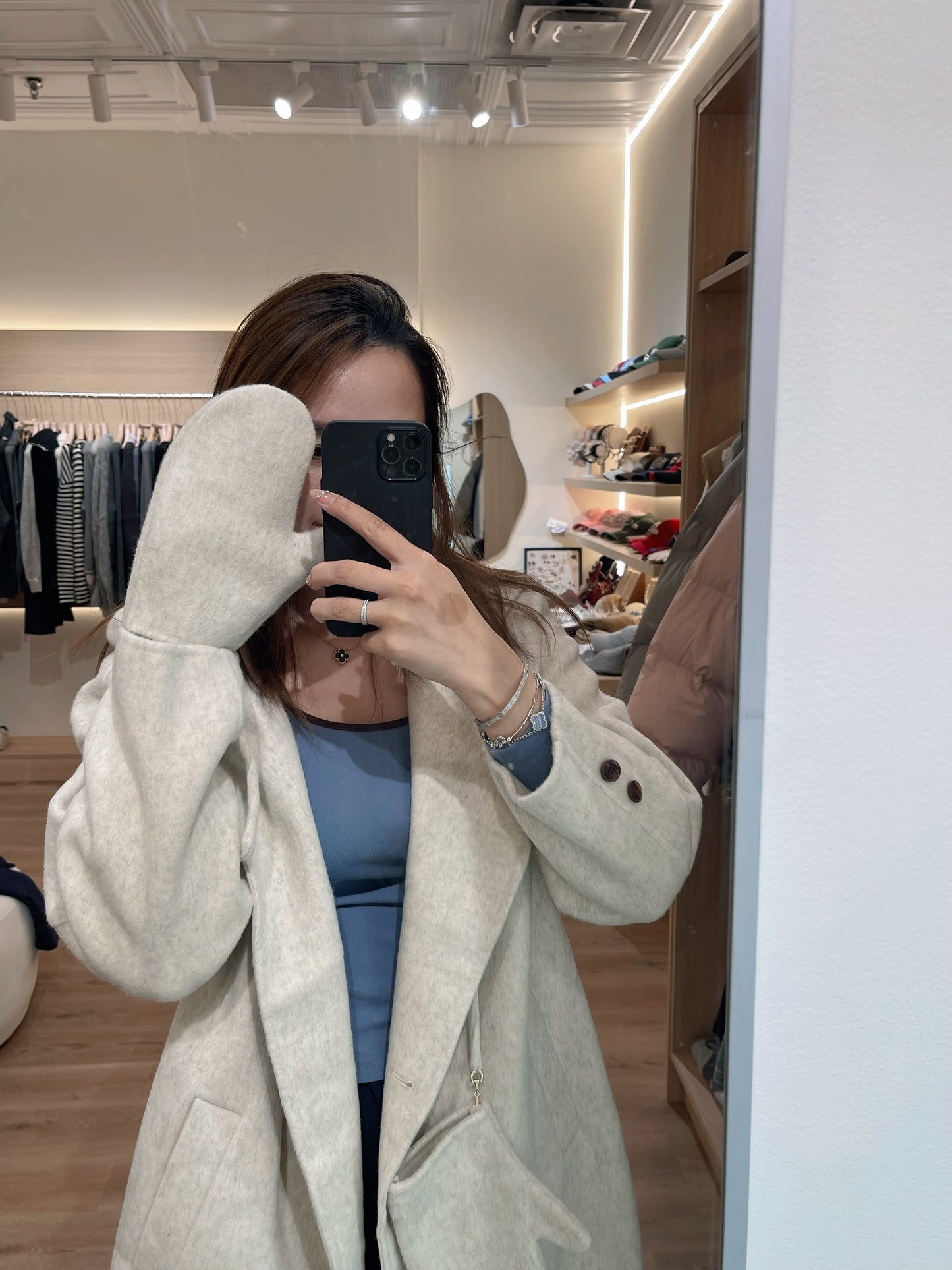 Kelly Designs Wool Beige Coat With Gloves (Instock)