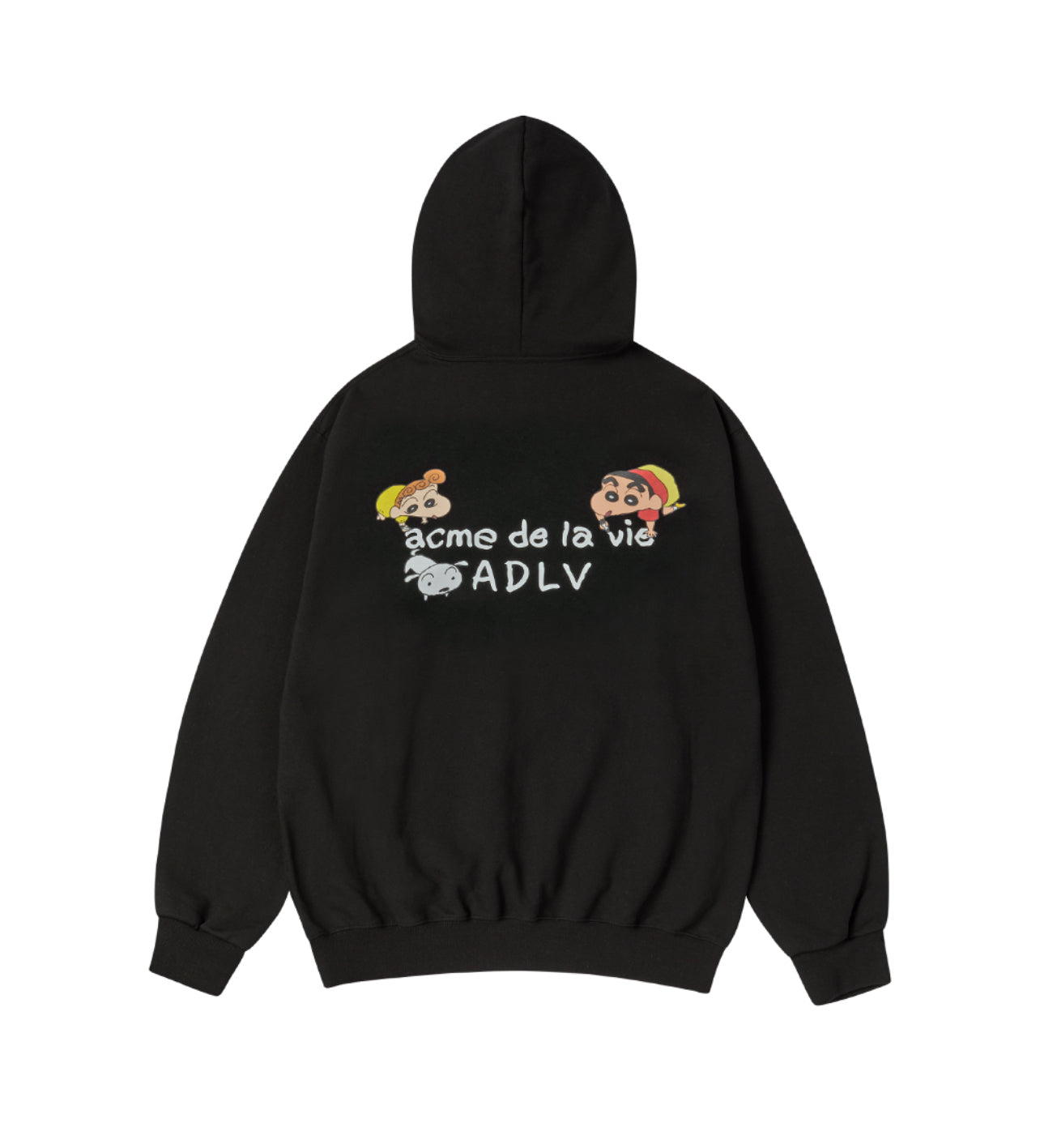 ADLV SHINCHAN BASIC LOGO HOODIE ZIP UP- BLACK (Instock)