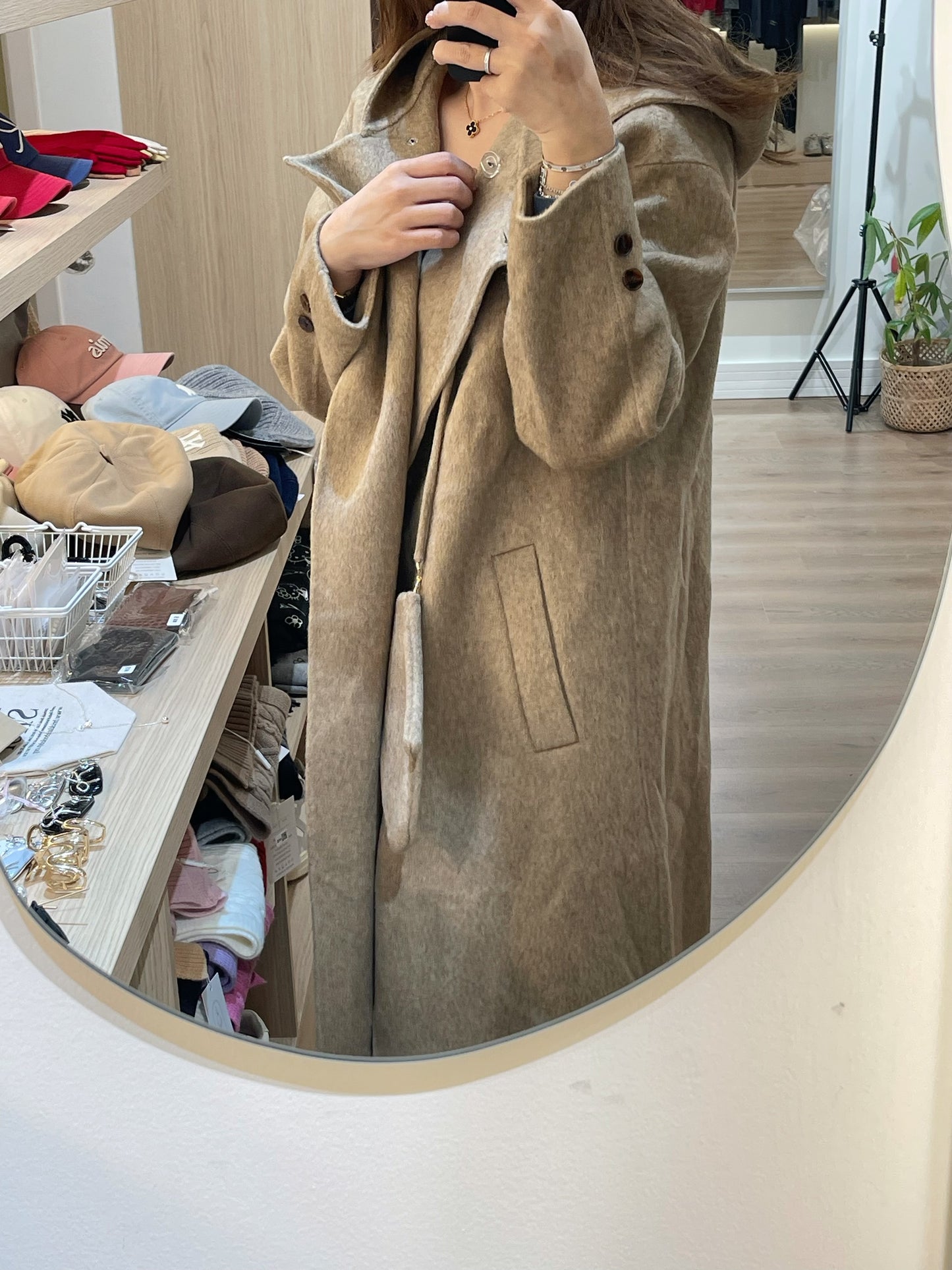 Kelly Designs Wool Oatmea Coat With Gloves (Instock)