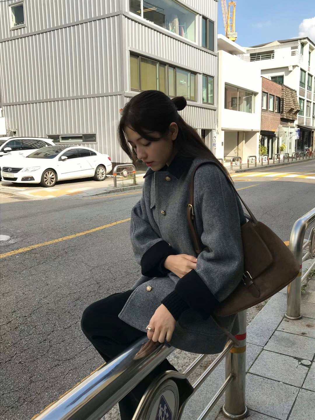 Korean APM Collection AGO Grey Wool Coat (Instock)