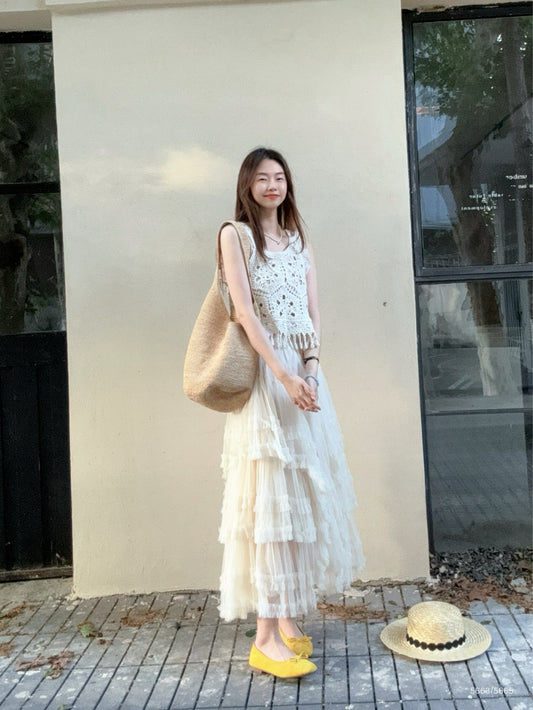 Kelly Designs Layer Beige Skirt & Top (Instock)