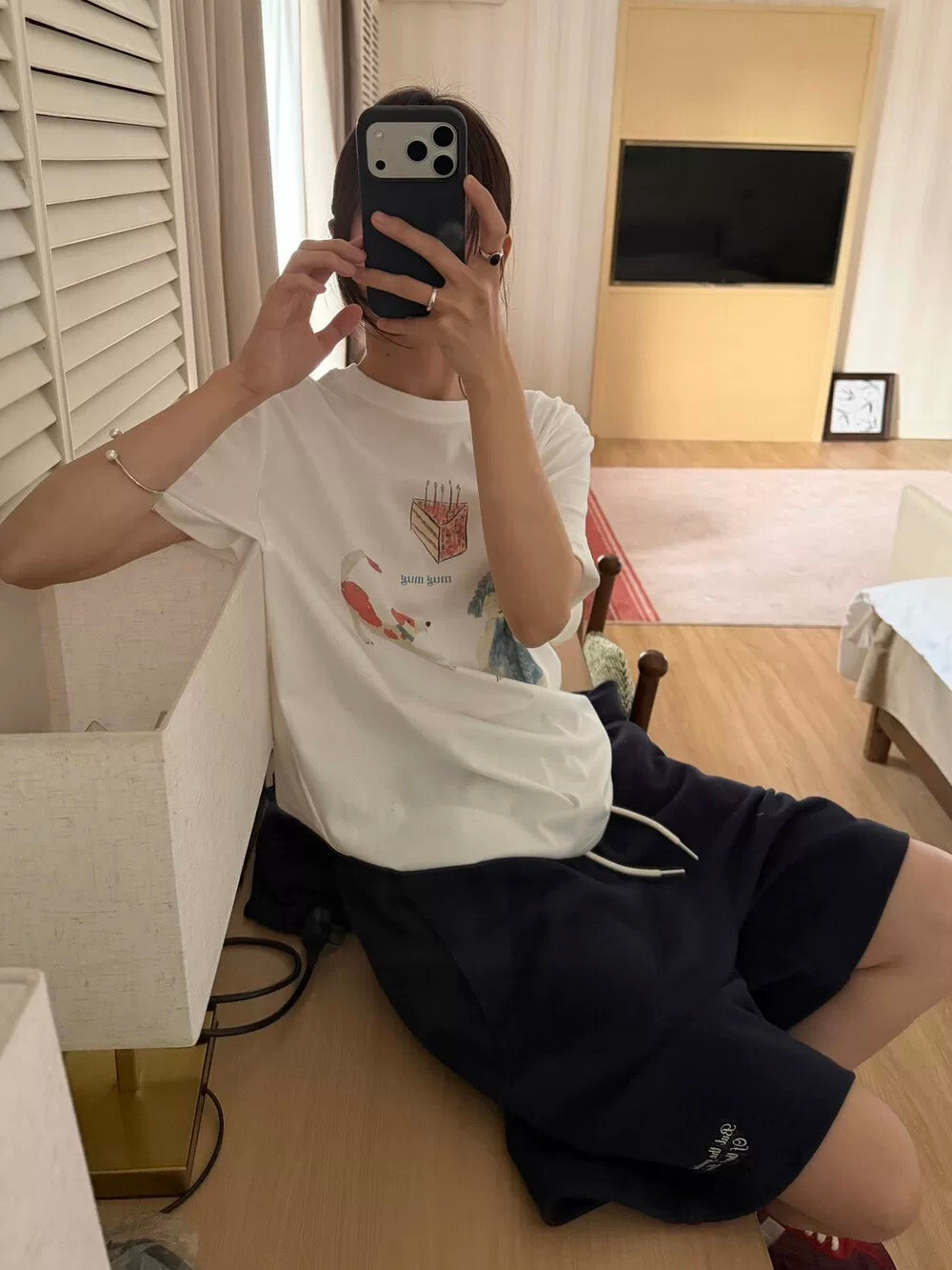Kelly Designs Oversize Puppy White TShirt (Instock)