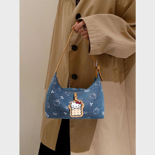 Kelly Designs Hello Kitty Denim Colors Shoulder Bag – Y2K Style(Preorder)