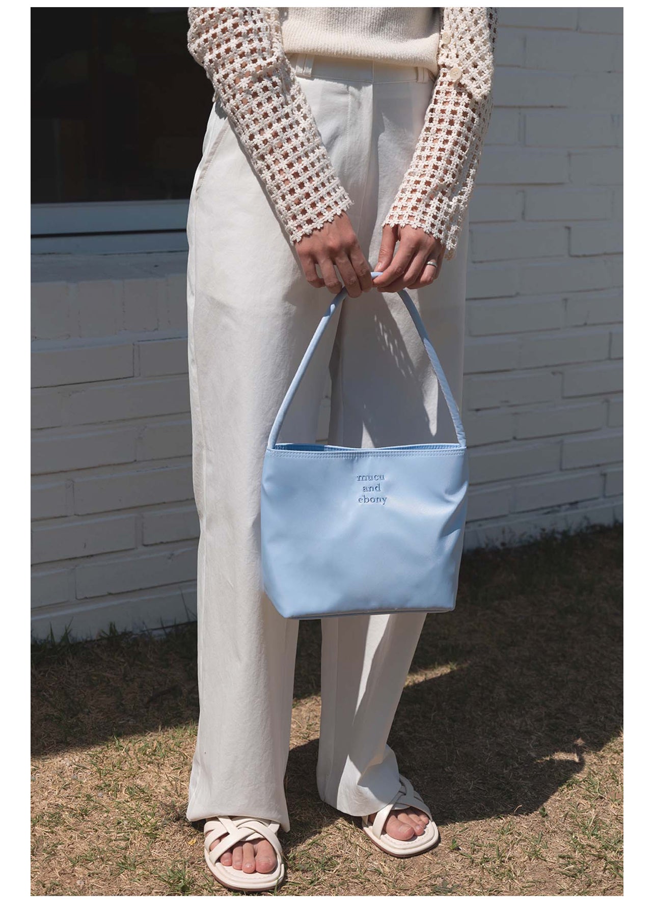 ★mucu and ebony★ Nearest Bag 10colors tote bag Korean Brand Mucu And Ebony Nearest Bag Light Blue (Instock