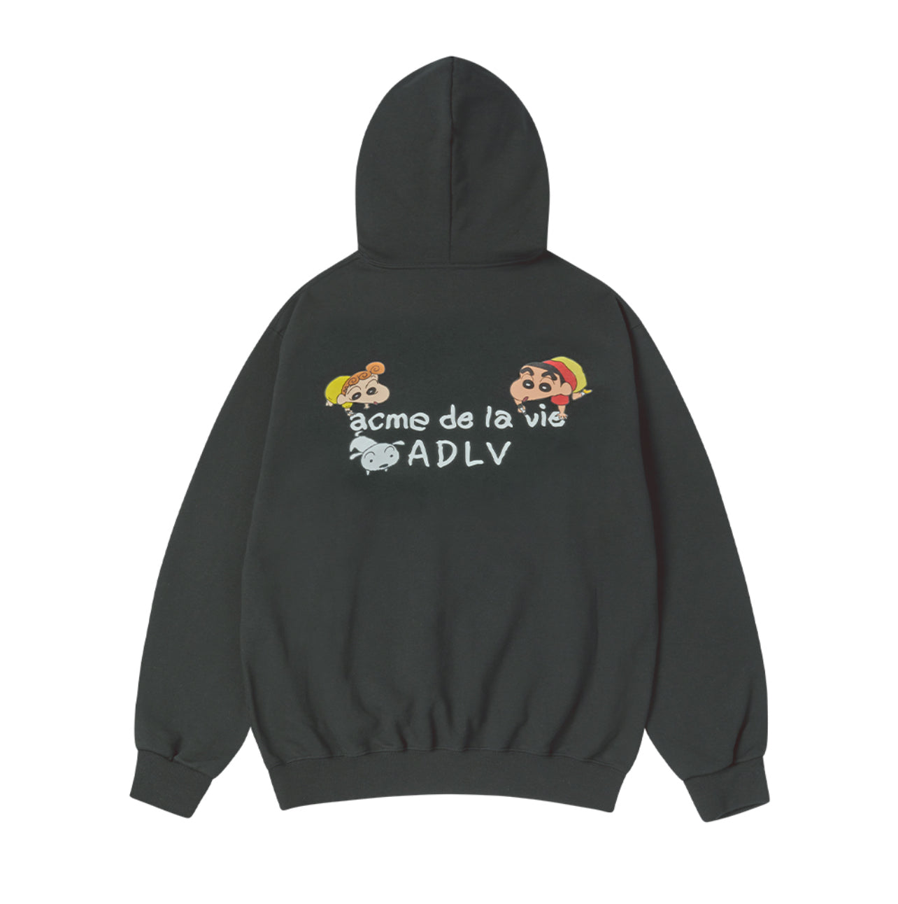 ADLV SHINCHAN BASIC LOGO HOODIE ZIP UP- Dark Grey (Instock)