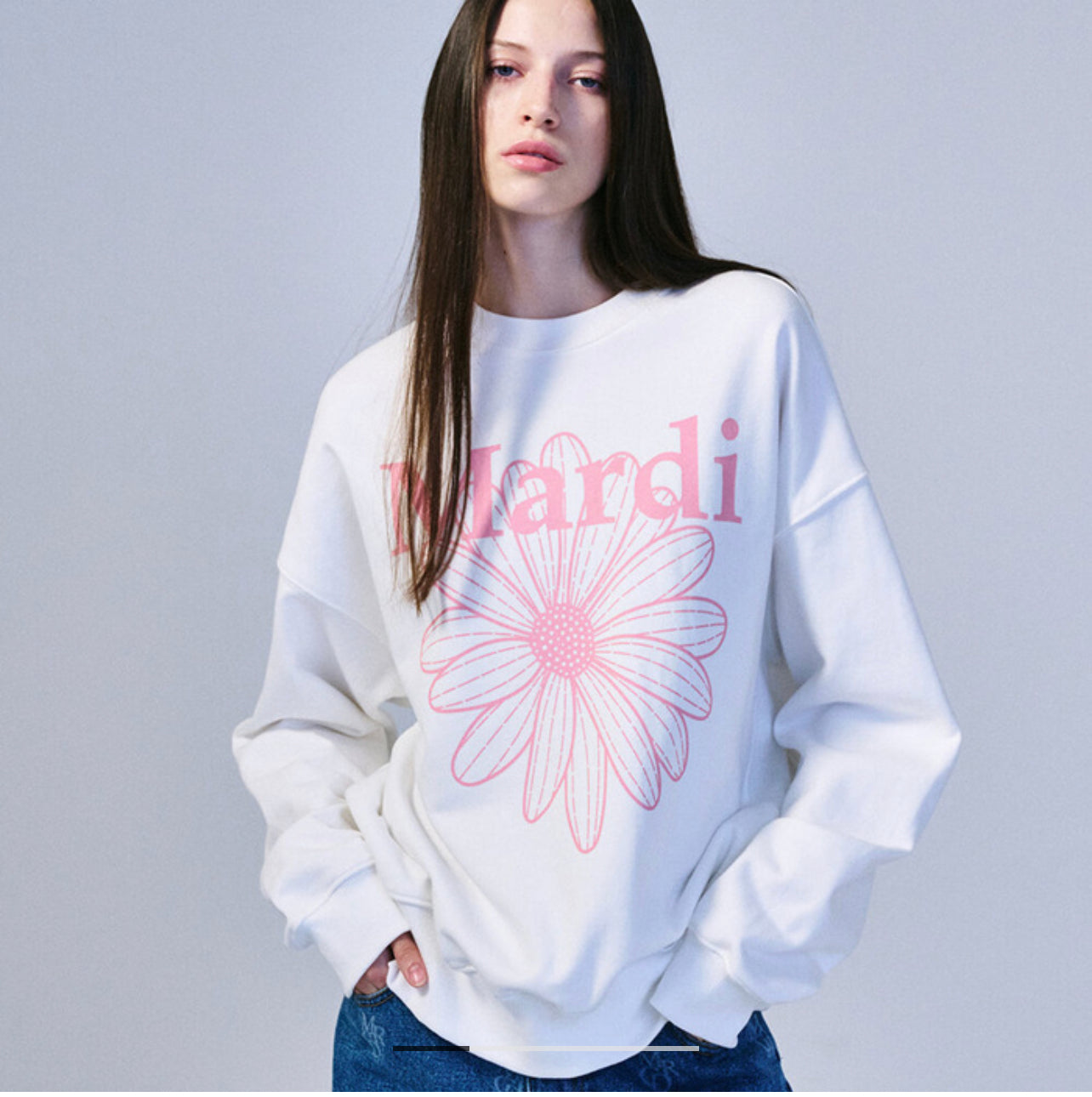 Mardi Mercredi PINK WHITE SWEATSHIRT FLOWERMARDI(Preorder)