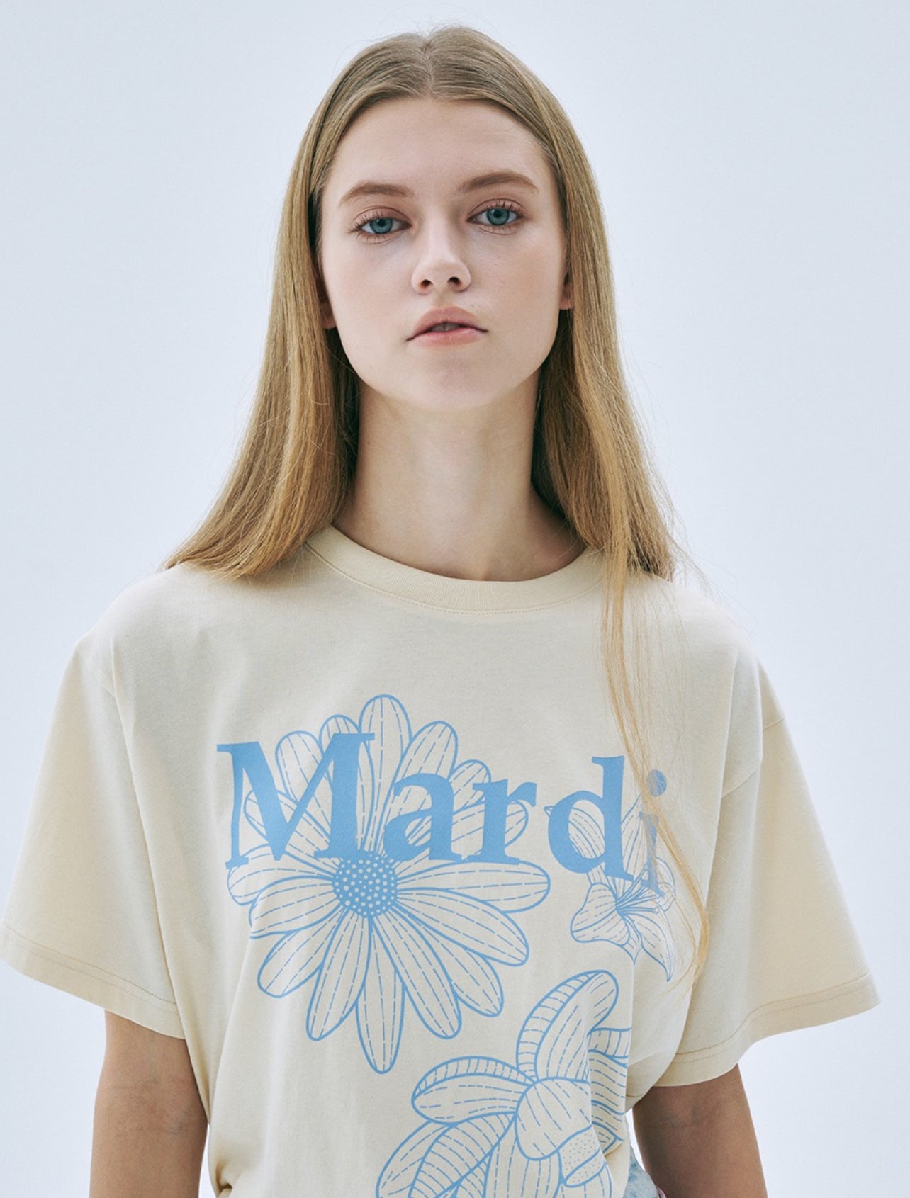 Mardi Mercredi TSHIRT TRIPLE FLOWER_Butter Ashblue(Preorder)