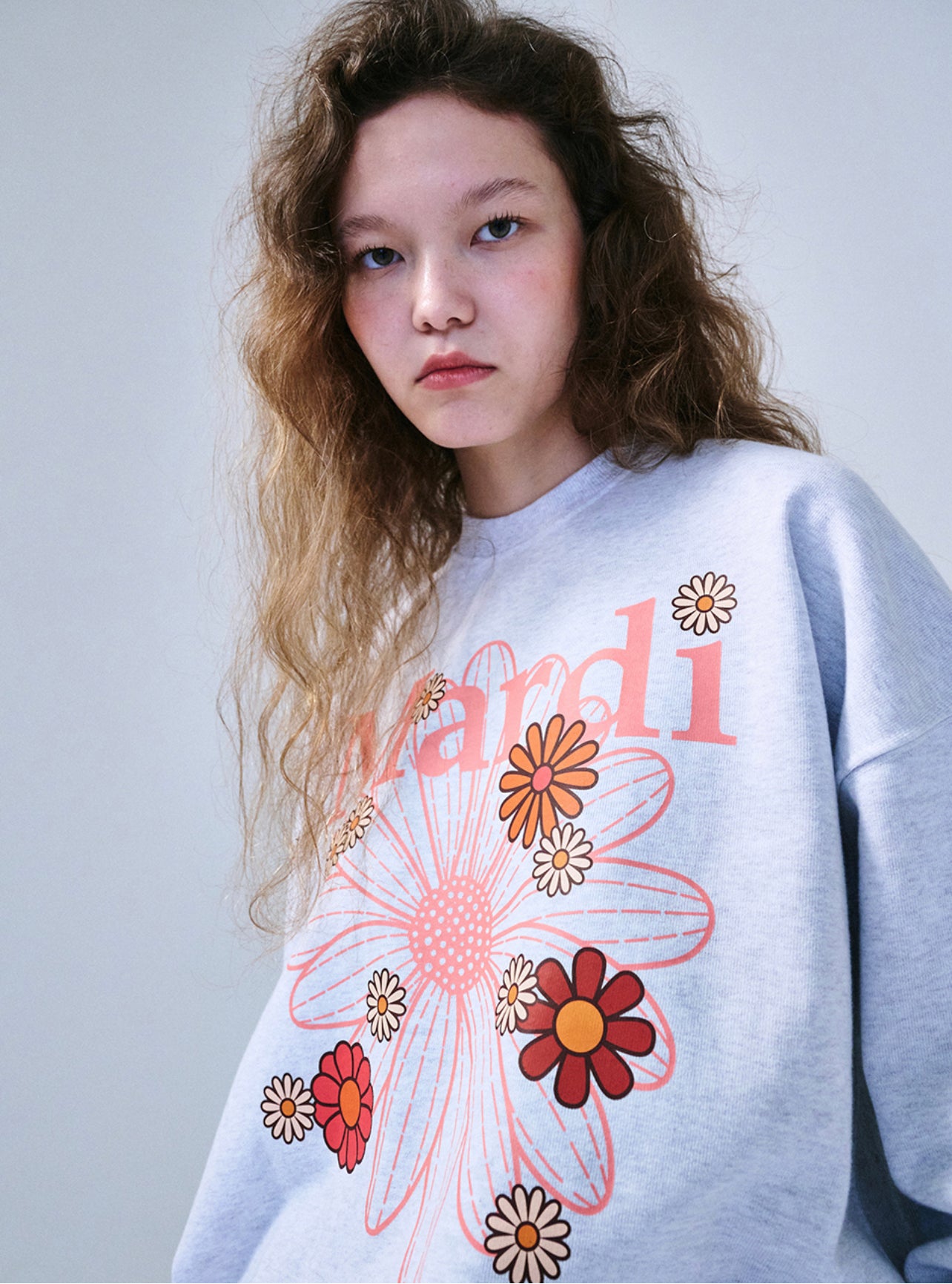 Mardi Mercredi SWEATSHIRT FLOWERMARDI BLOSSOM_ HEATHER CORAL(Instock)