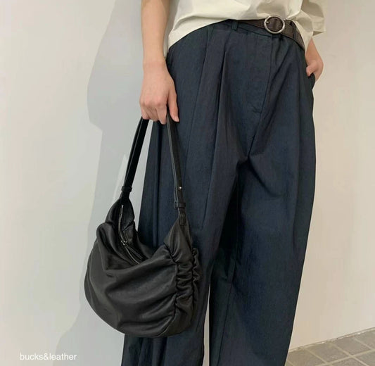 Korean APM Collection BUCKS&LEATHER Black Leather Bag (Instock)