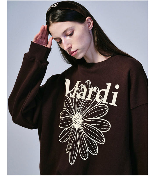Mardi Mercredi SWEATSHIRT FLOWERMARDI_BROWN CREAM(Preorder)