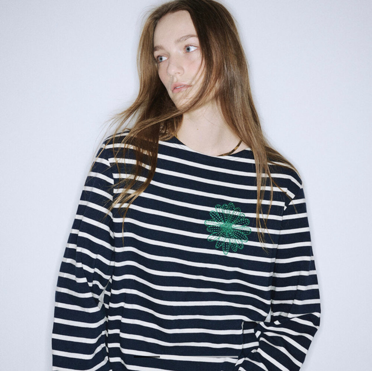 Mardi Mercredi TSHIRT LONG SLEEVE STRIPE_NAVY GREEN(Preorder)