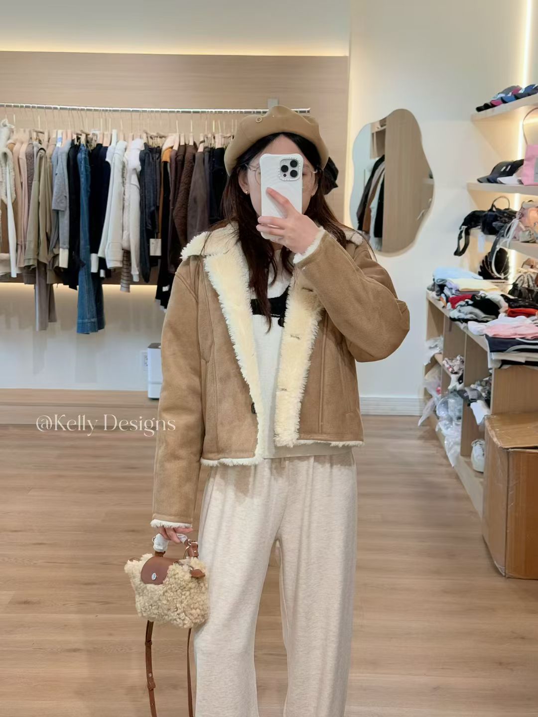 Korean APM Collection Shearling Brown Coat (Instock)