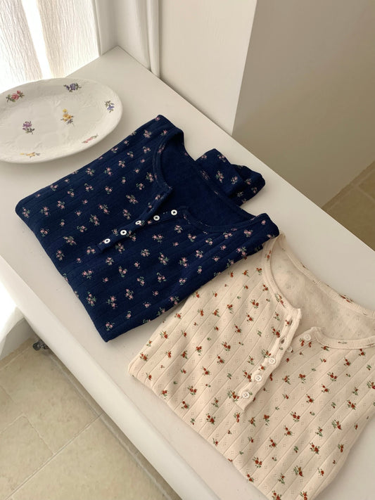 Kelly Designs 2-Color Cotton Floral Base Layer Top (Instock)