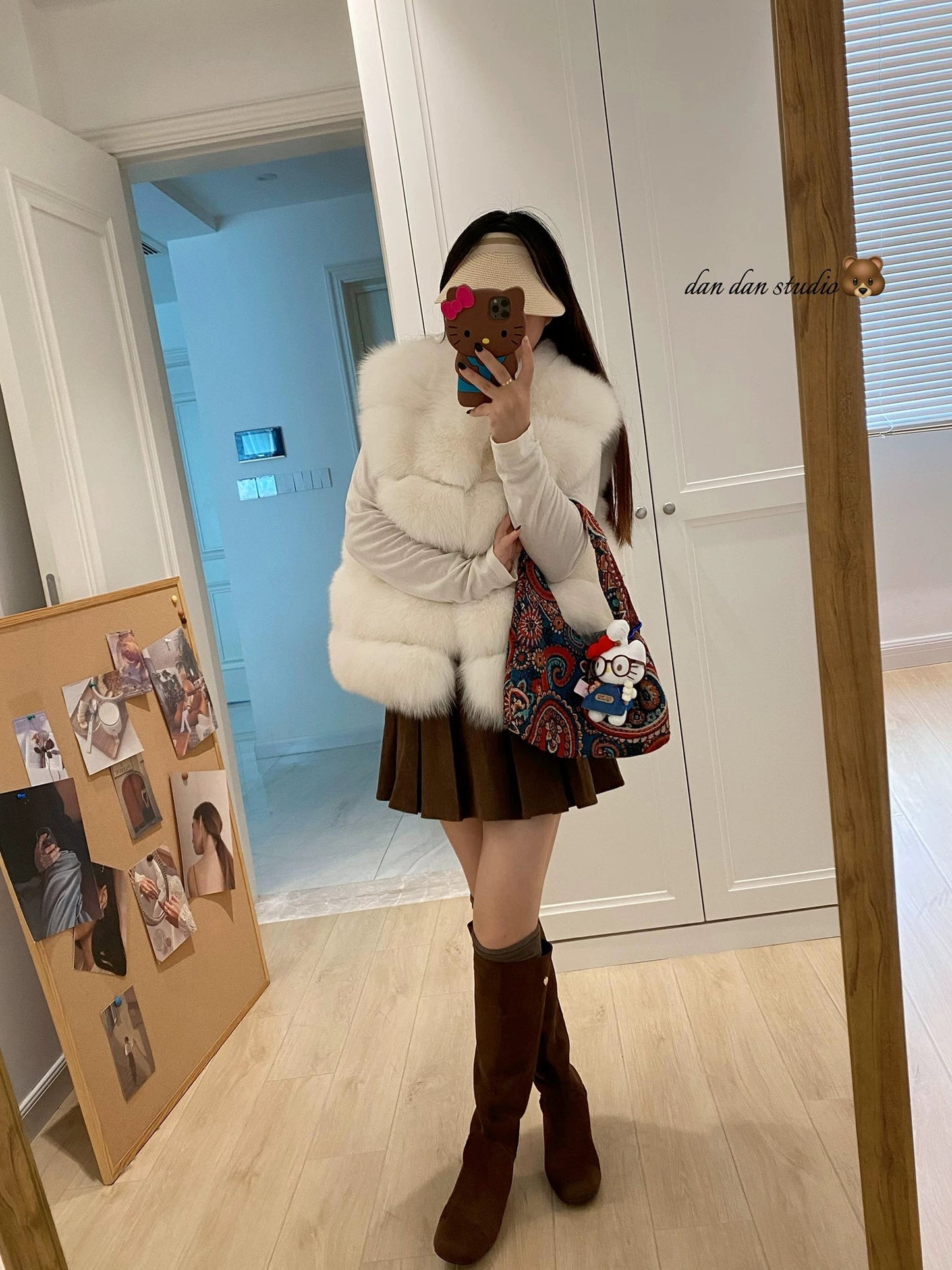 Kelly Designs Fox Fur Pure White Vest (Instock)