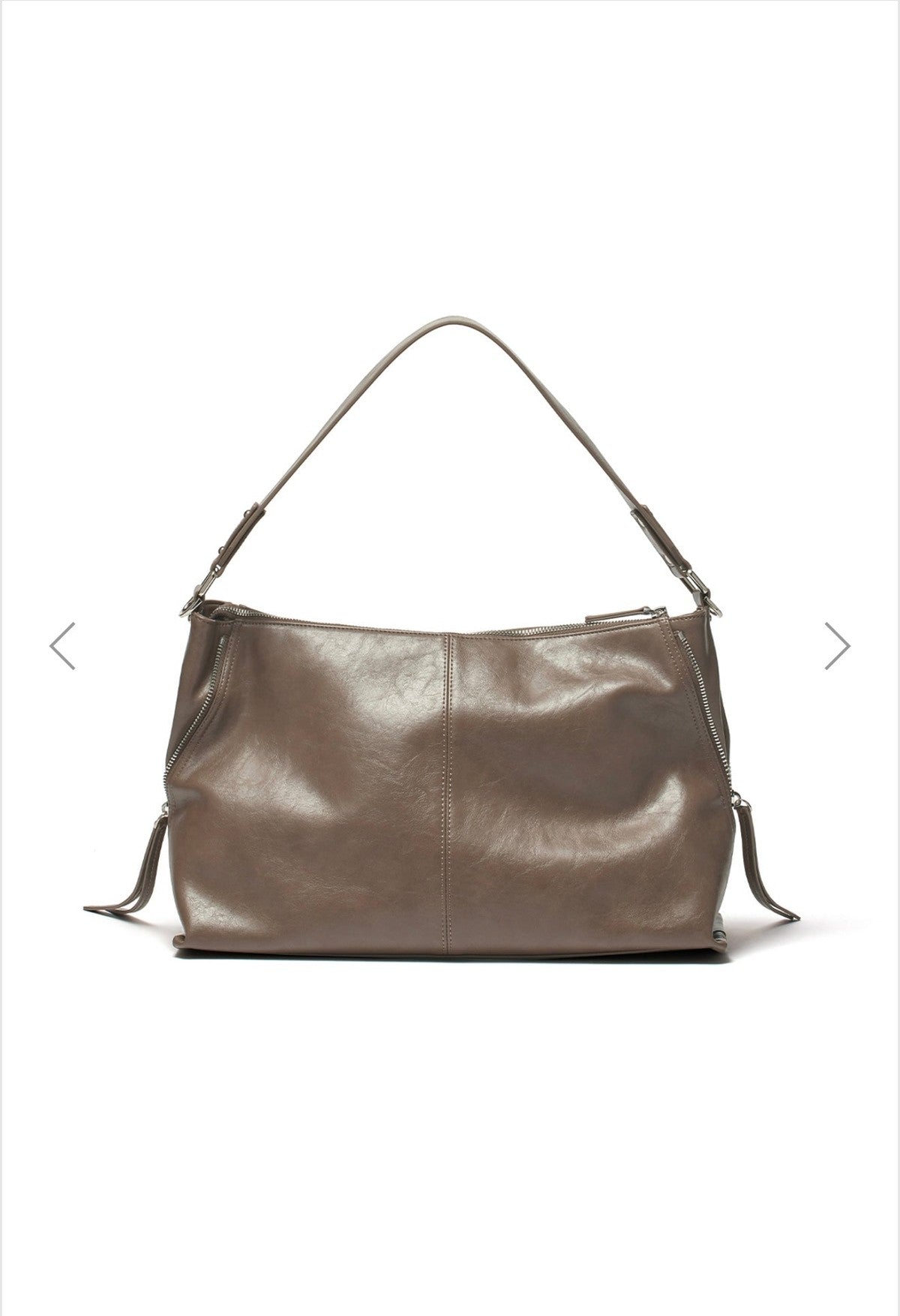 MATIN KIM SIDE ZIPPER SHOULDER BAG IN DARK BROWN (Instock)
