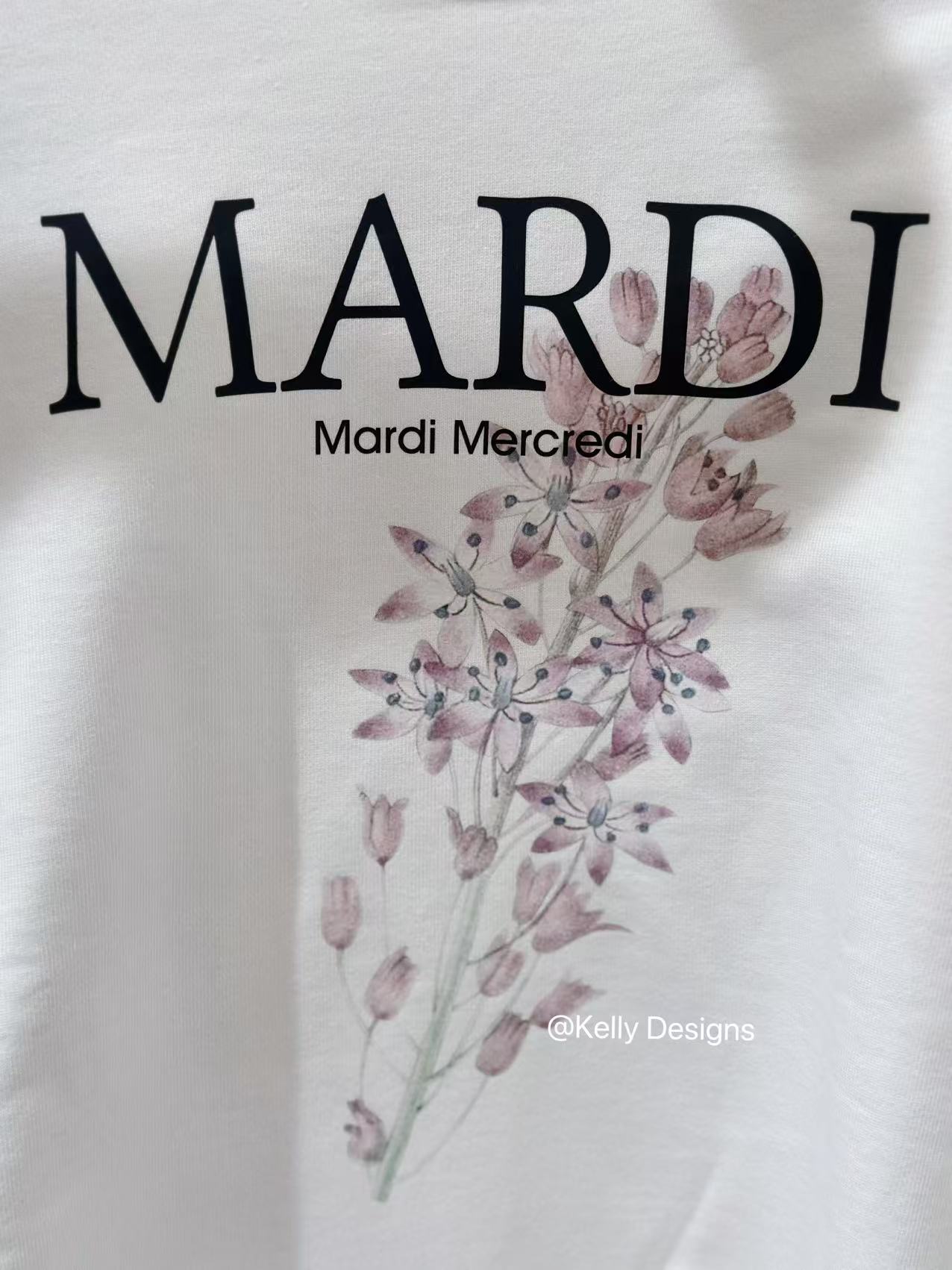 Mardi Mercredi Sweatshirt Flower_White Pink(Instock)