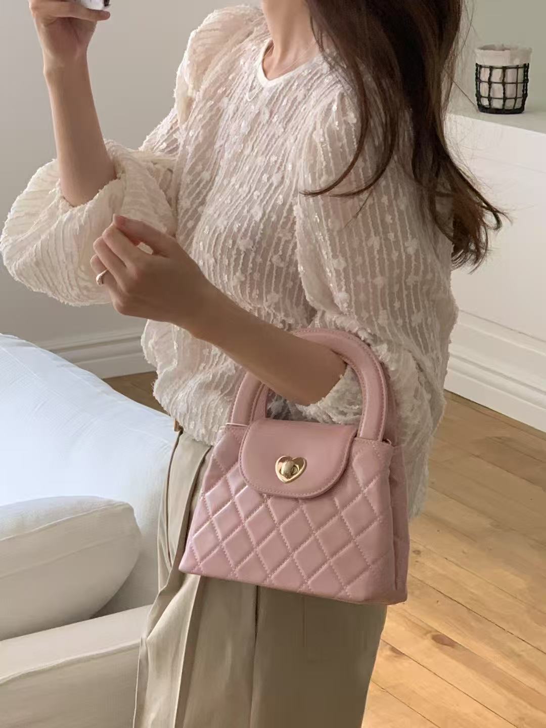Korean APM Collection Leather Pink Bag (Instock)