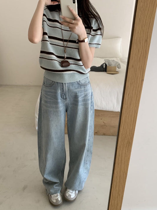 Kelly Designs Mint Stripe Wool Top (Instock)