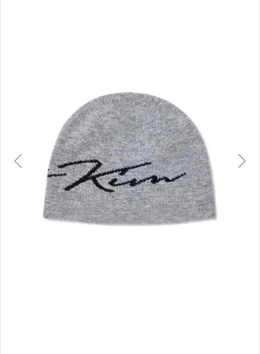 MATIN KIM MATIN LOGO SCRIPT BEANIE IN GREY (Instock)