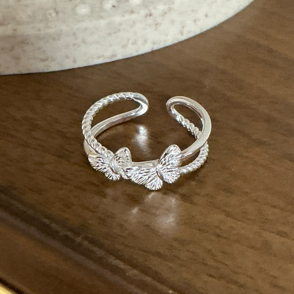 Kelly Designs Sterling Silver Triple Butterfly Open Ring(Instock)