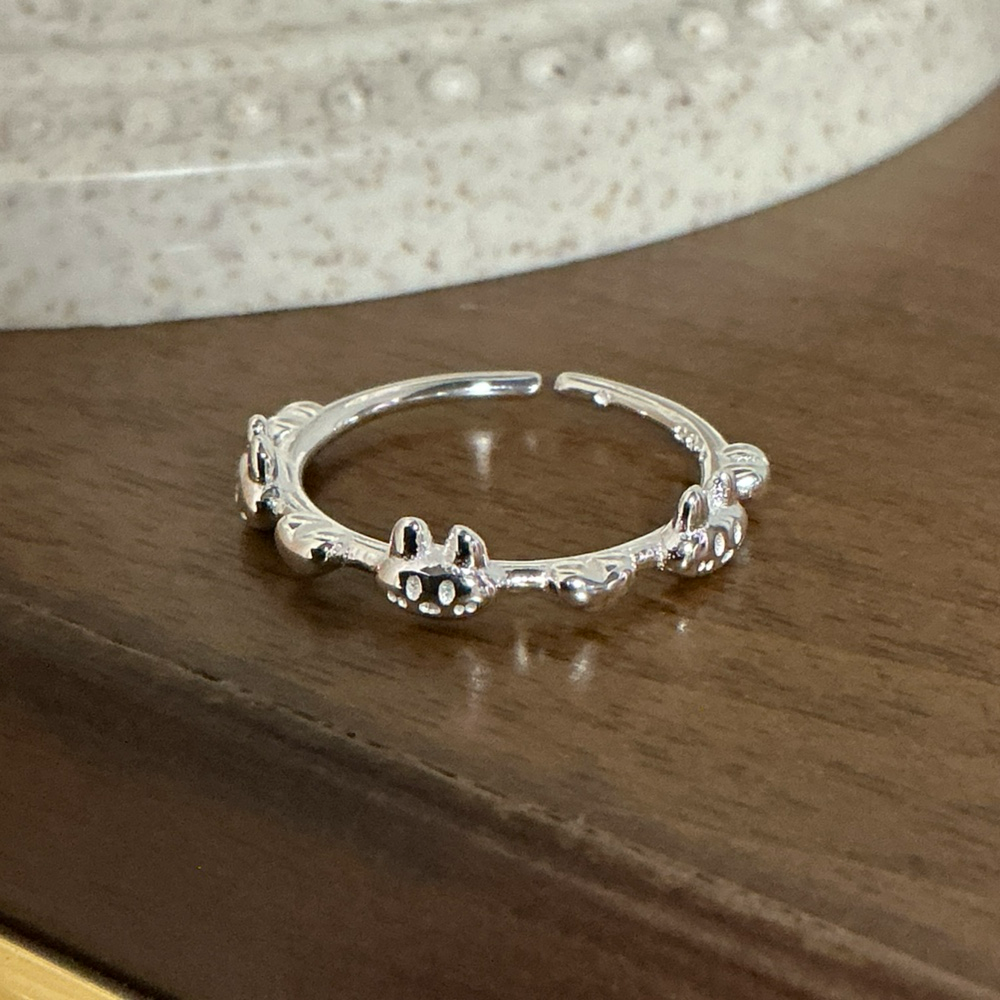 Kelly Designs 925 Silver Cute Rabbit Band Ring (Instock)