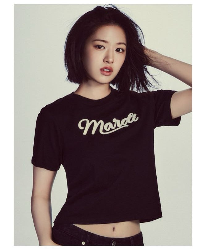 Mardi Mercredi SLIM TSHIRT MARDI VINTAGE LOGO_BLACK IVORY(Instock)