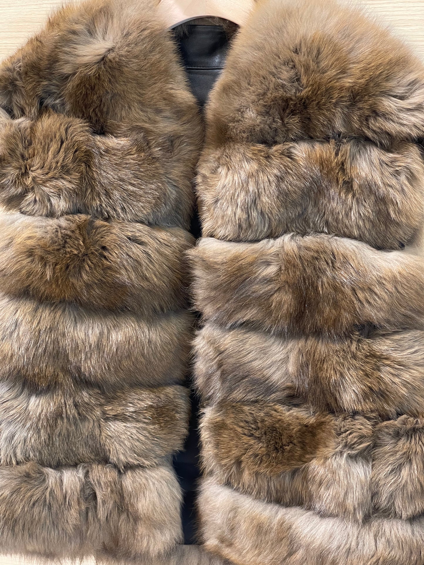 Kelly Designs Fox Fur Vest Brown Jacket (Instock)