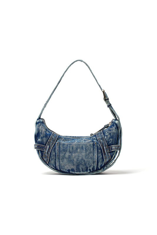 Matin Kim MATIN WASHED DENIM MINI HOBO BAG IN BLUE (Instock)