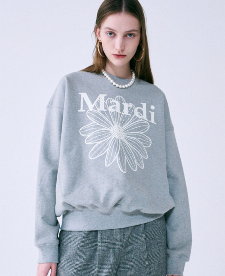 Mardi Mercredi Gray SWEATSHIRT FLOWERMARDI(Preorder) – Kelly Designs