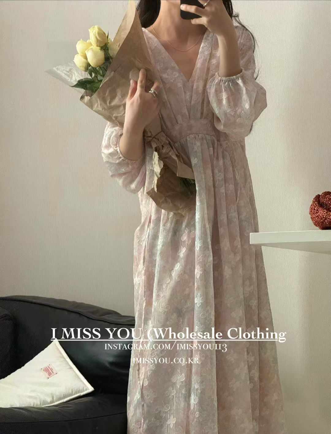 Korean APM Collection I Miss You Beige Dress (Instock)
