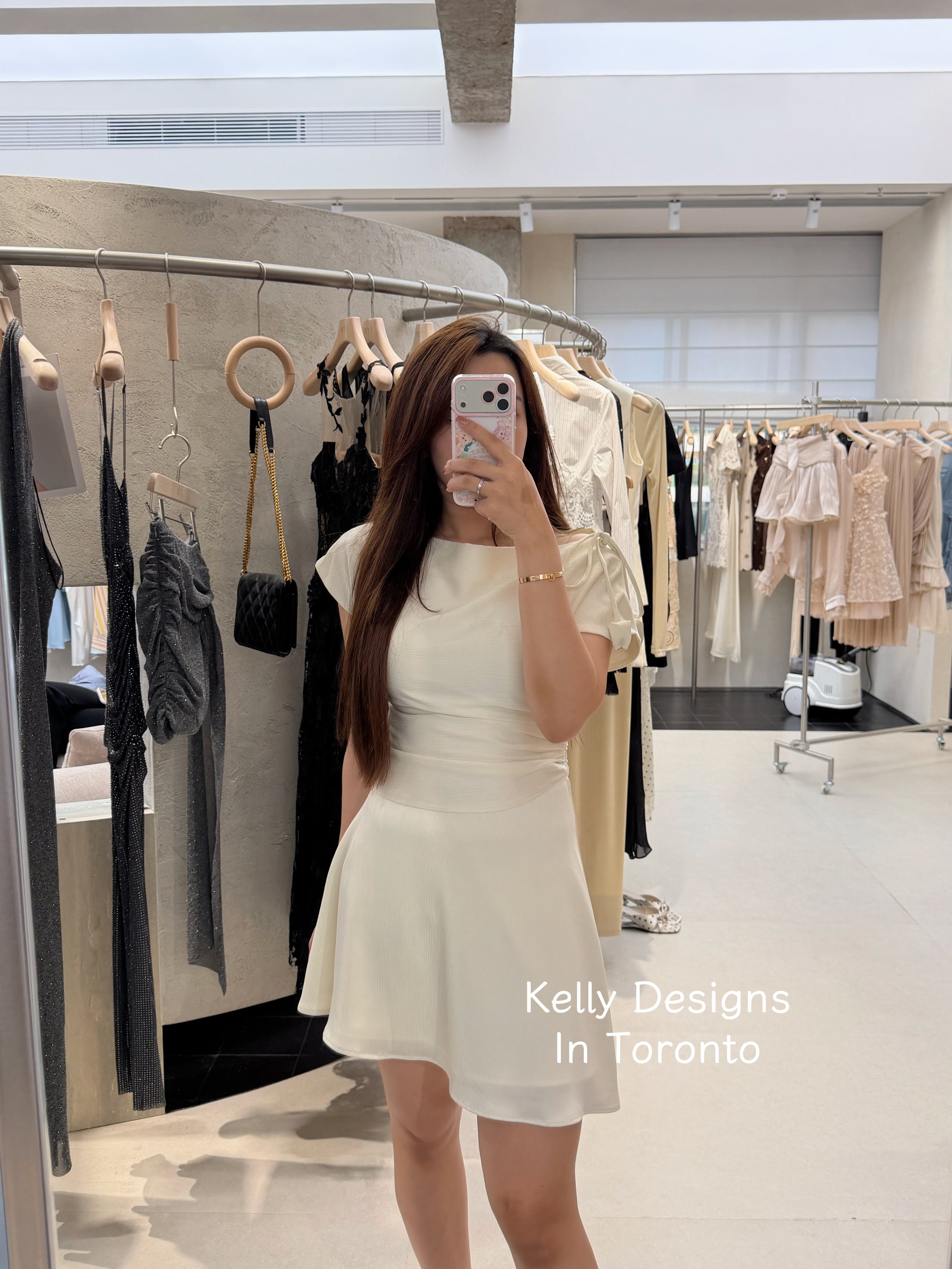 Kelly Designs White Mid Dress (Instock)