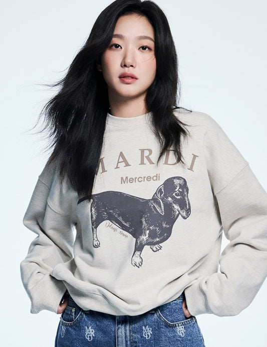 Mardi Mercredi SWEATSHIRT DDANJI_OATMEAL TAUPE(Instock)