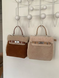 Korean APM Collection Stuffy Two Colors Leather Bag (Instock)