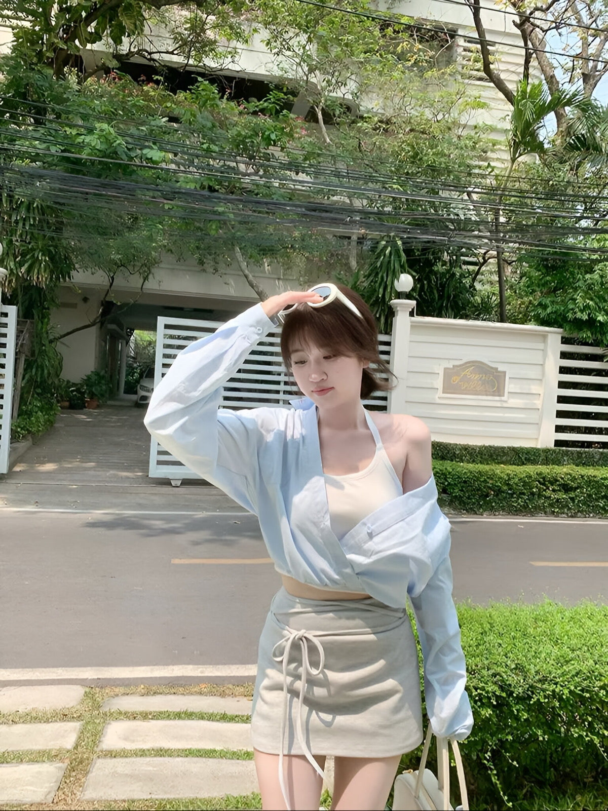 Kelly Designs 2-Piece Casual Set – Fake 2Pcs Shirt, & Mini Skirt (Instock)